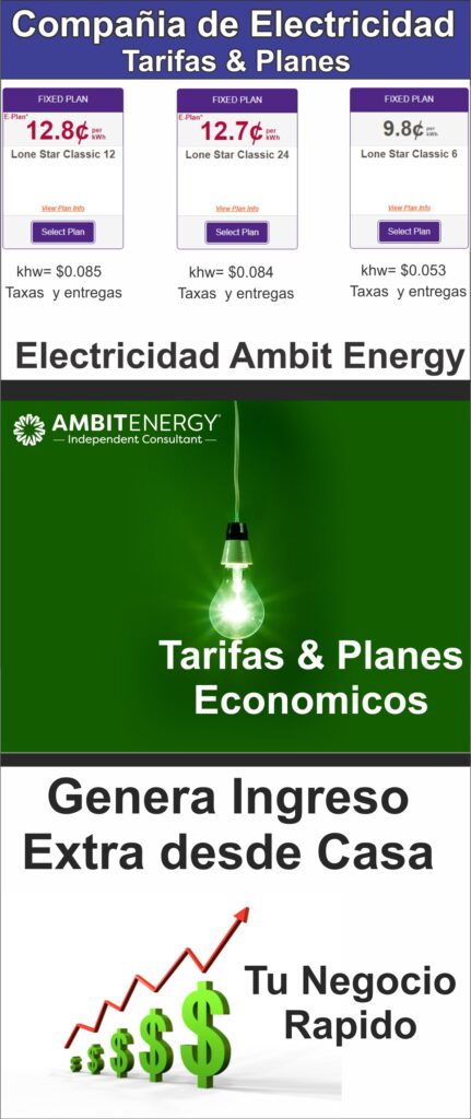 nuevo servicio Ambit Energy fort worth TX | 8002142085 las mejores tarifas de electricidad estan con nosotros llamanos para darte el precio de las tarifas actuales de Ambit Energy