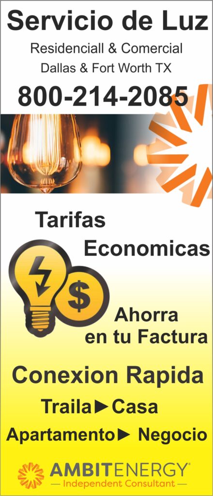 Contacta Ambit Energy  Nuevo Servicio Dallas TX| 8002142085