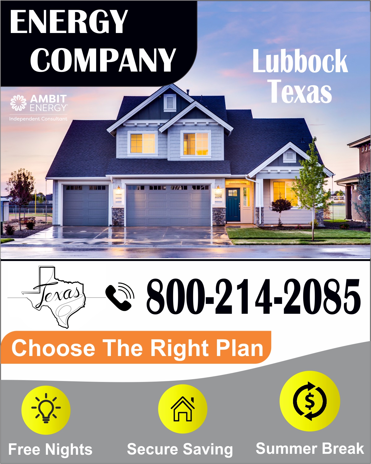 Electricity Connection Lubbock Tx call us for rates and plans 800-214-2085